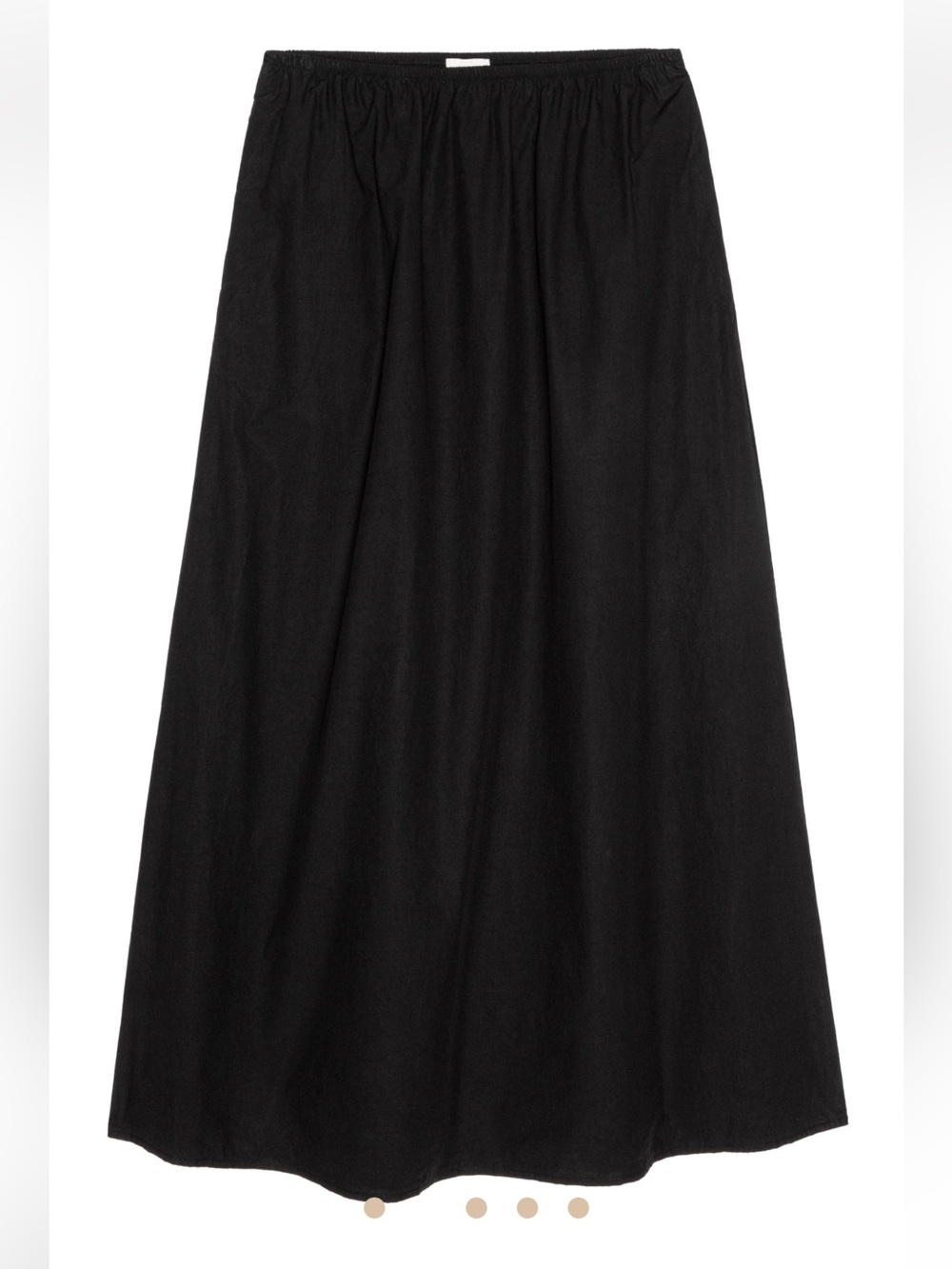 Donni The Pop Cotton Poplin Elastic Waist Midi Column A Line Skirt Jet Black